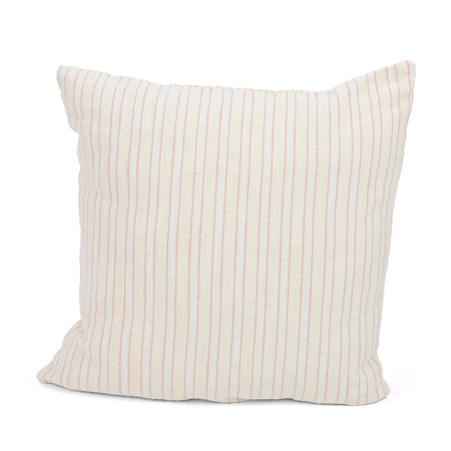Capa de Almofada - Rumi stripe cotton cushion cover (creme/rosa/azul claro)
