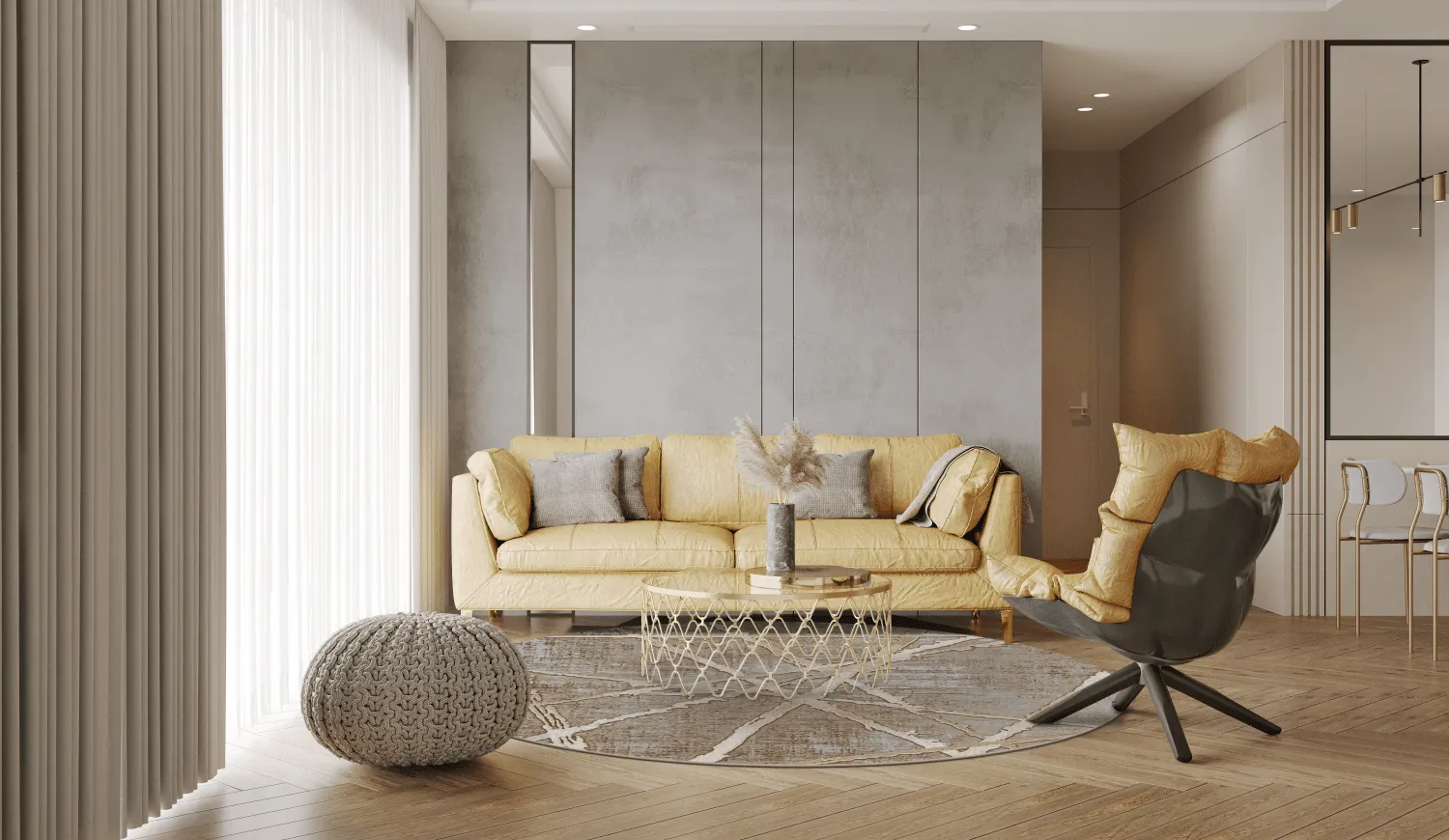 Tapete redondo - Lagos (bege)