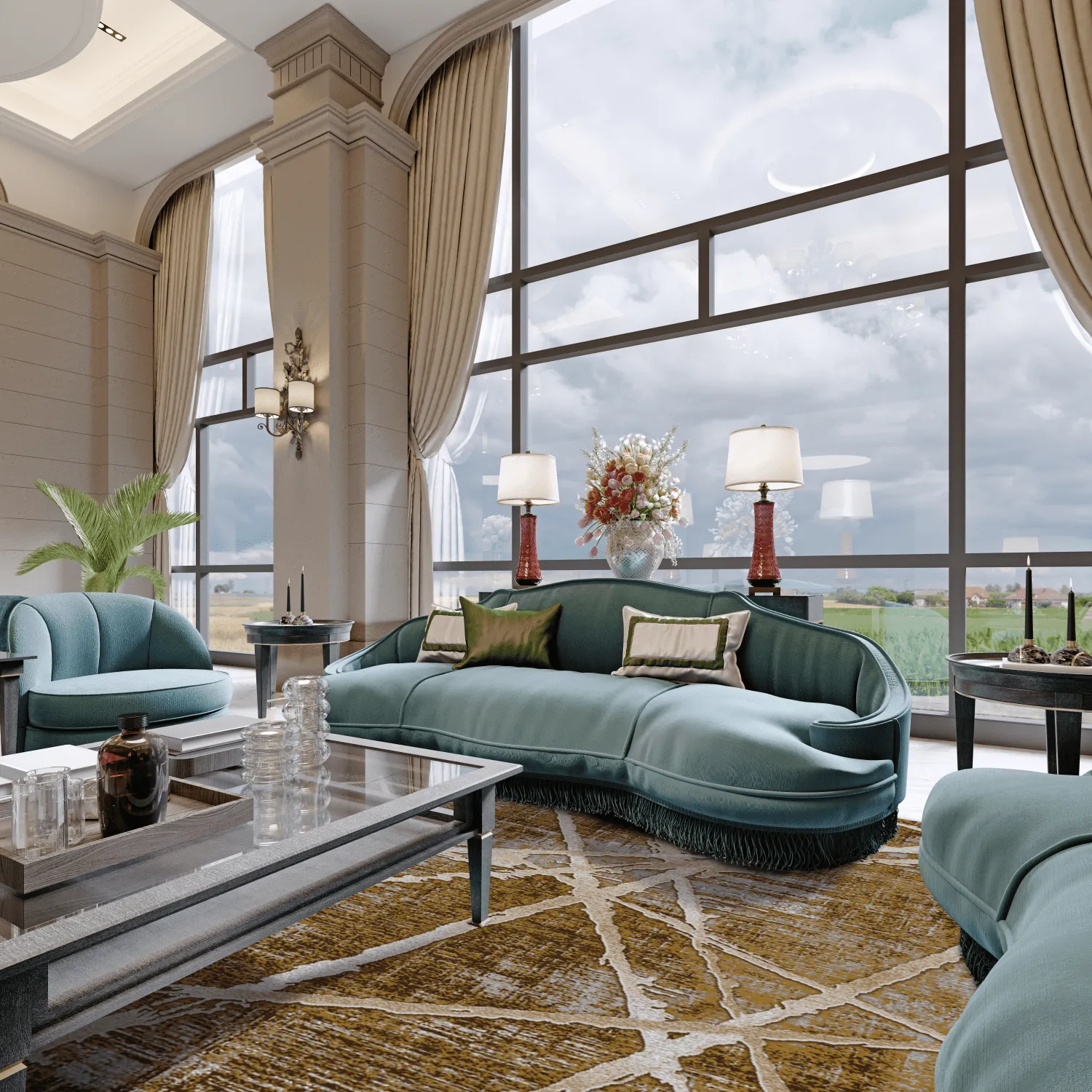 Tapete Wilton - Lagos (marrom)