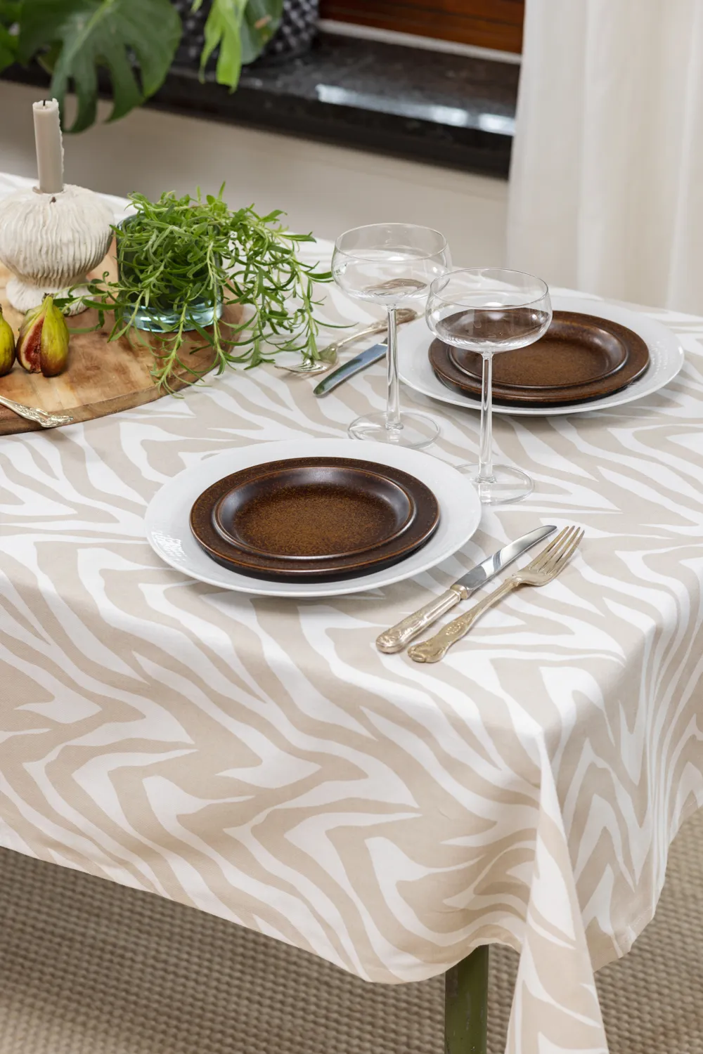 Toalha de mesa de algodão Laura (bege)