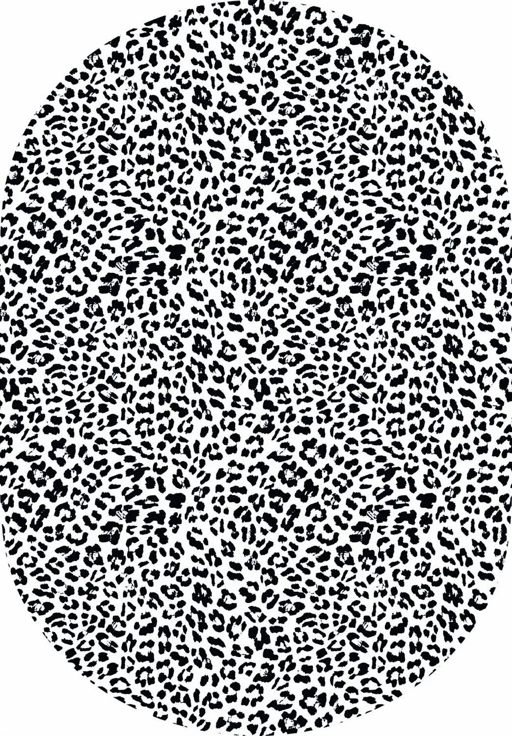 Tapete oval - Leopard (preto/branco)