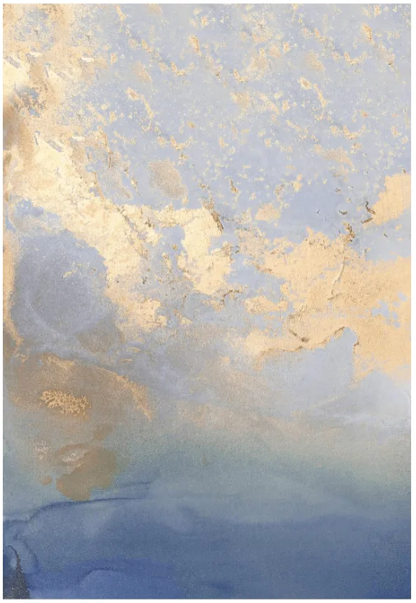 Tapete Wilton - Lesley (azul/dourado)