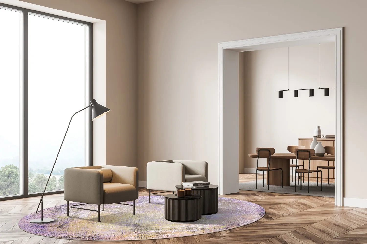 Tapete redondo - Loures (roxo)