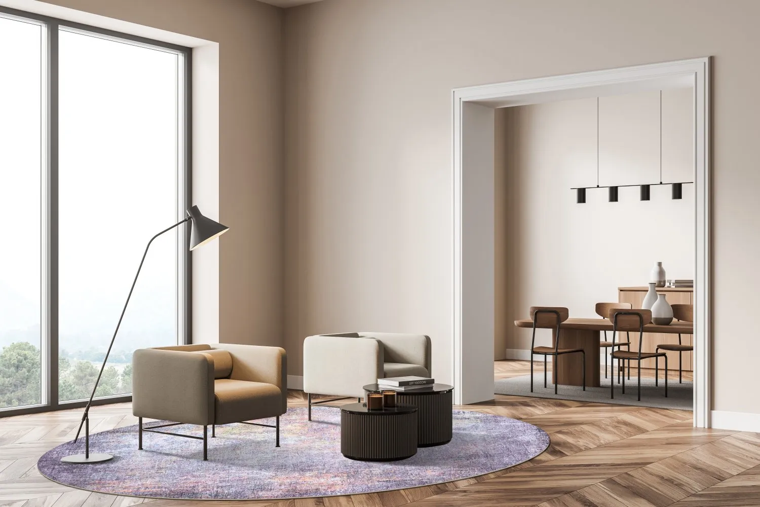 Tapete redondo - Tarnos (roxo)