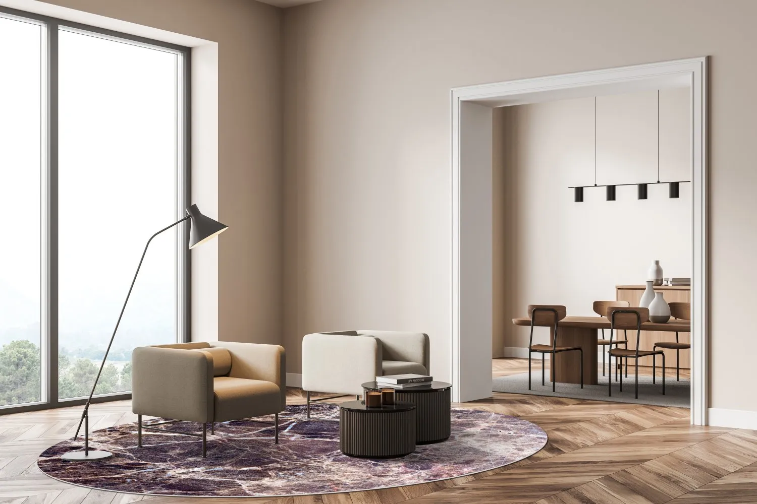 Tapete redondo - Sines (roxo)