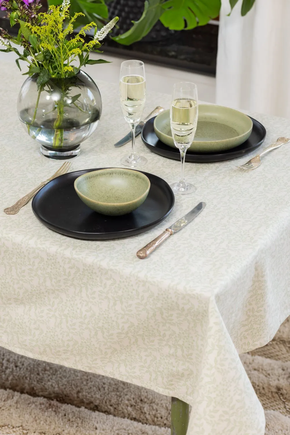 Toalha de mesa de algodão Lilja (verde)