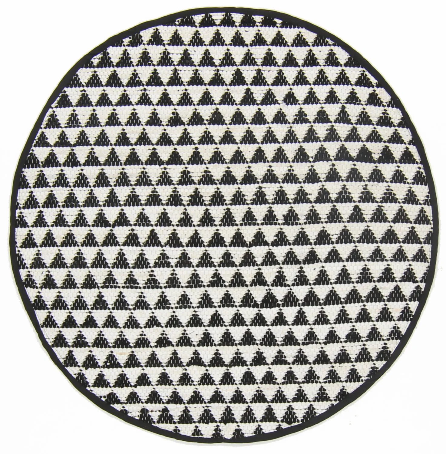 Runda mattor - Lindby (preto/branco)