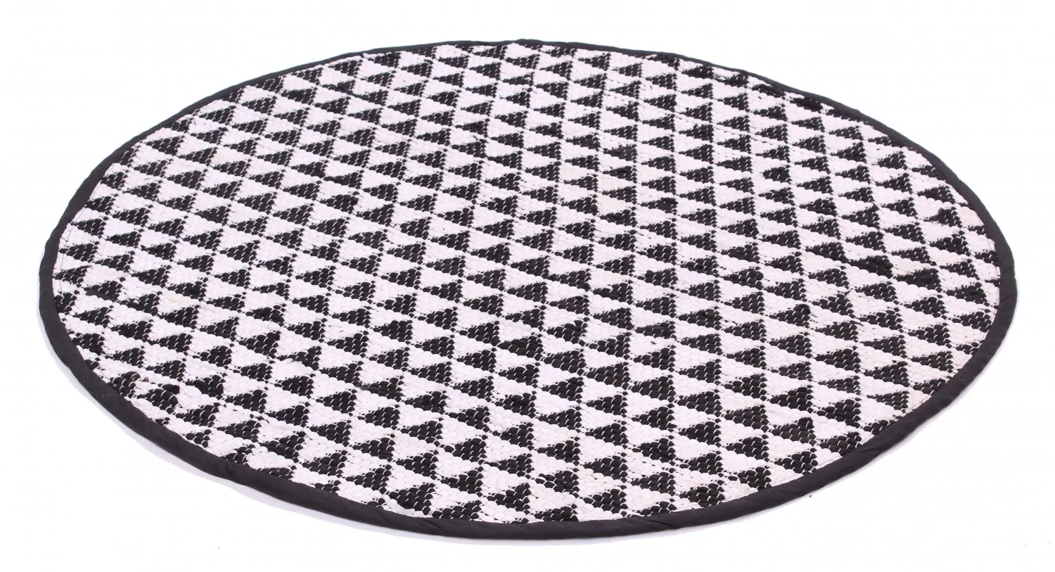 Runda mattor - Lindby (preto/branco)