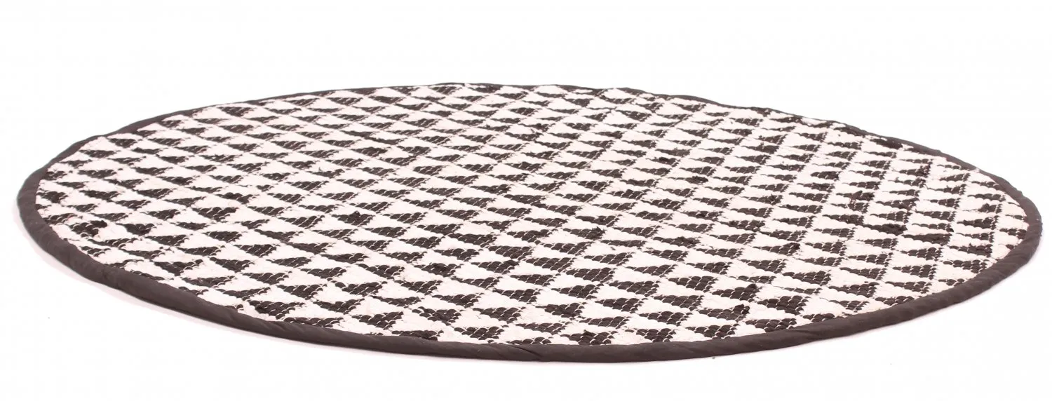 Runda mattor - Lindby (preto/branco)
