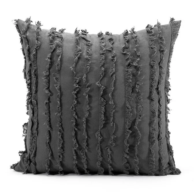 Capa de Almofada - Boho Linen 45 x 45 cm (cinza)