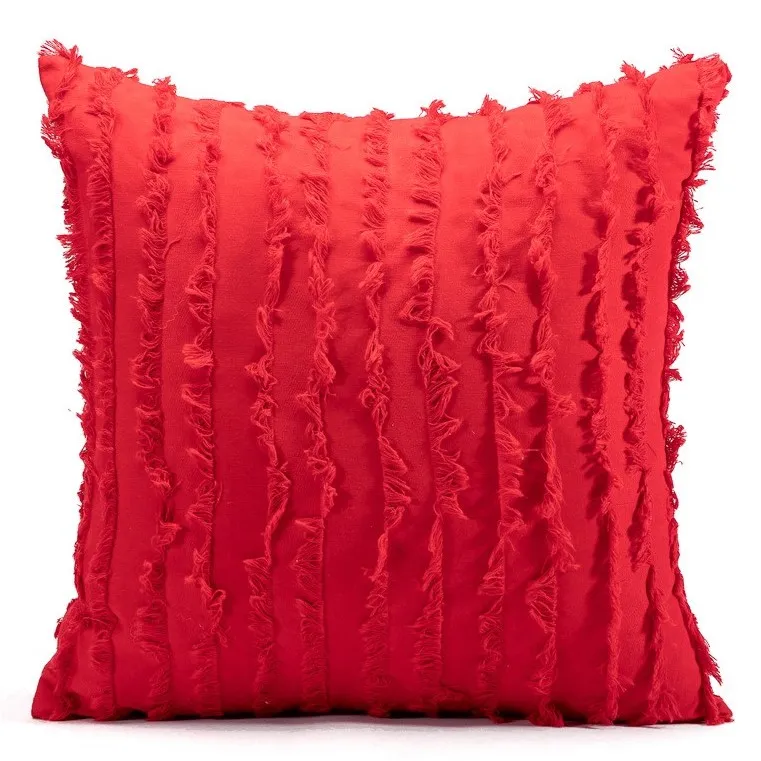 Capa de Almofada - Boho Linen 45 x 45 cm (vermelho)