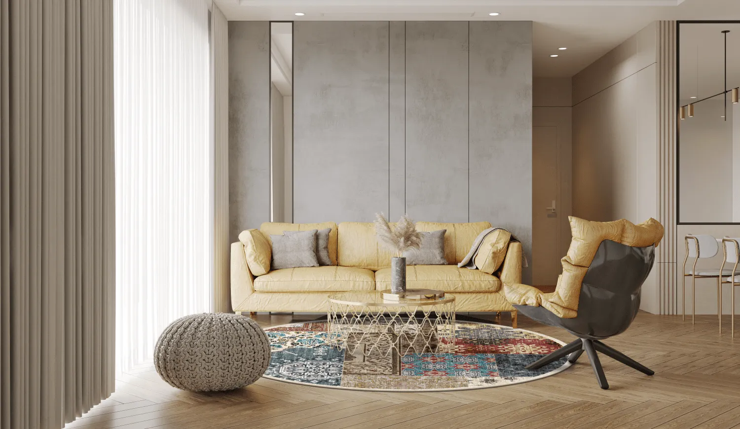 Tapete redondo - Linosa (multicolorido)