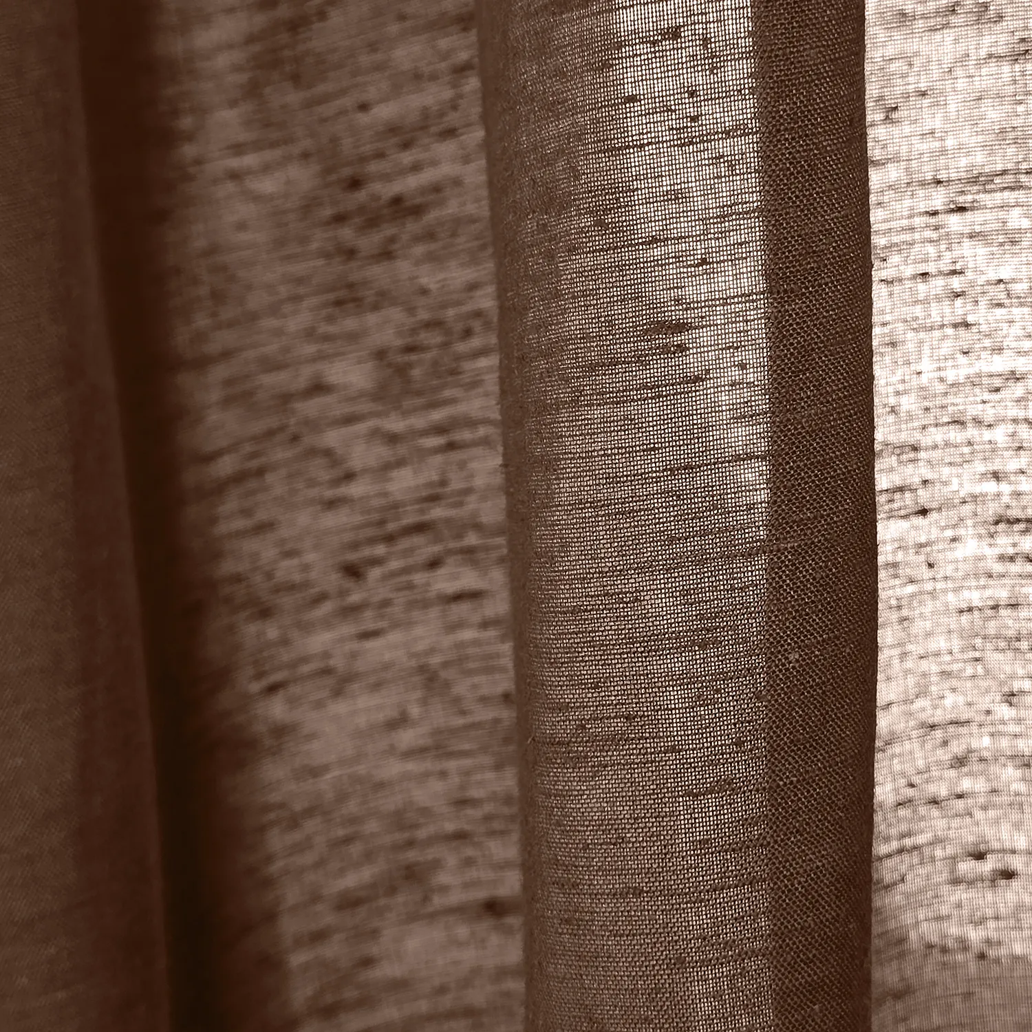Cortinas Pack de 2 - Cortina mistura de linho Lumira (marrom escuro)
