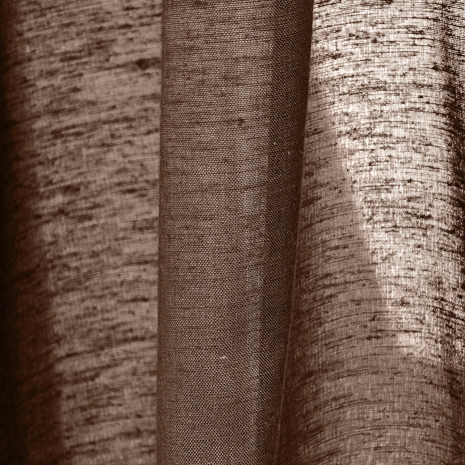 Cortinas Pack de 2 - Cortina mistura de linho Lumira (marrom escuro)