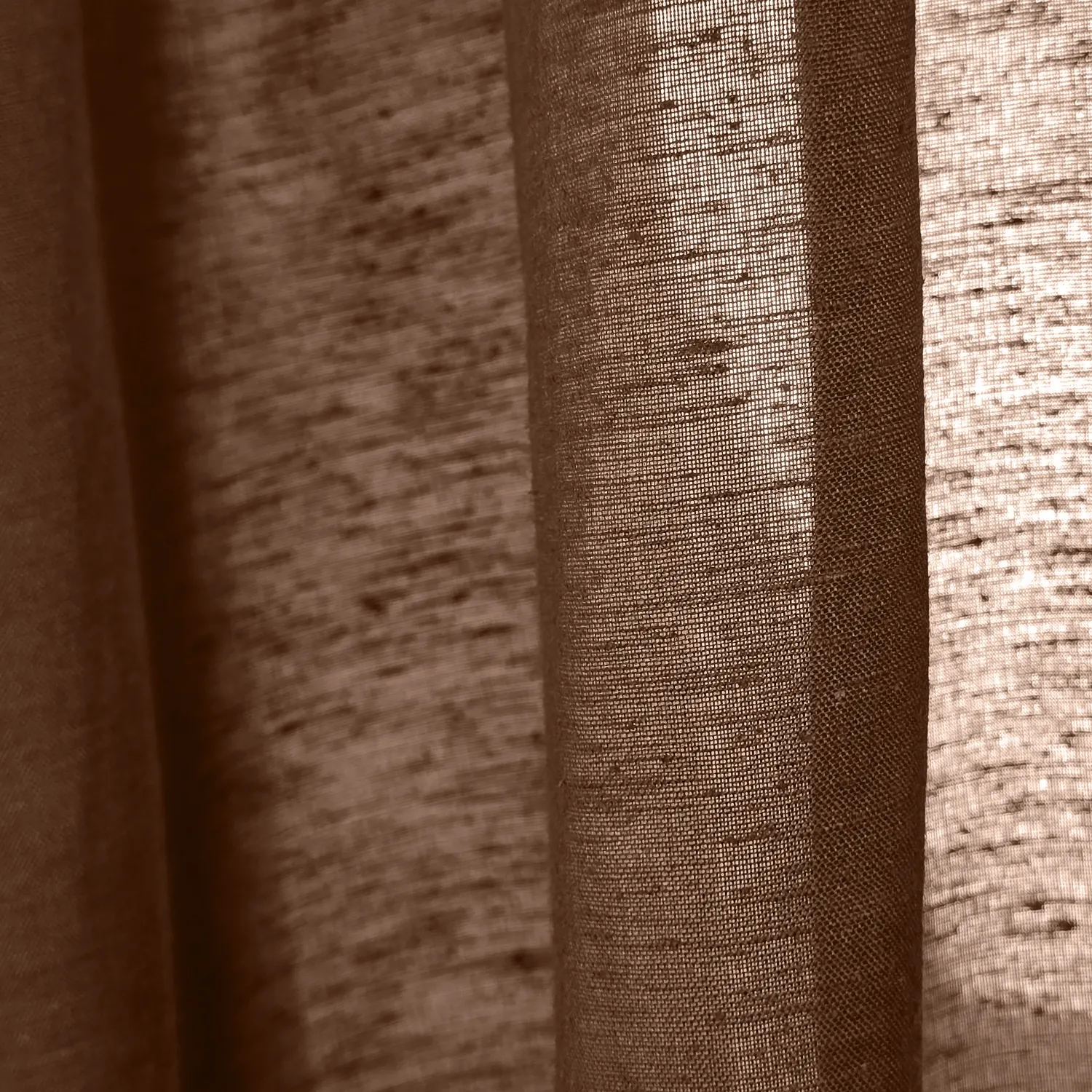 Cortinas Pack de 2 - Cortina mistura de linho Lumira (marrom escuro)
