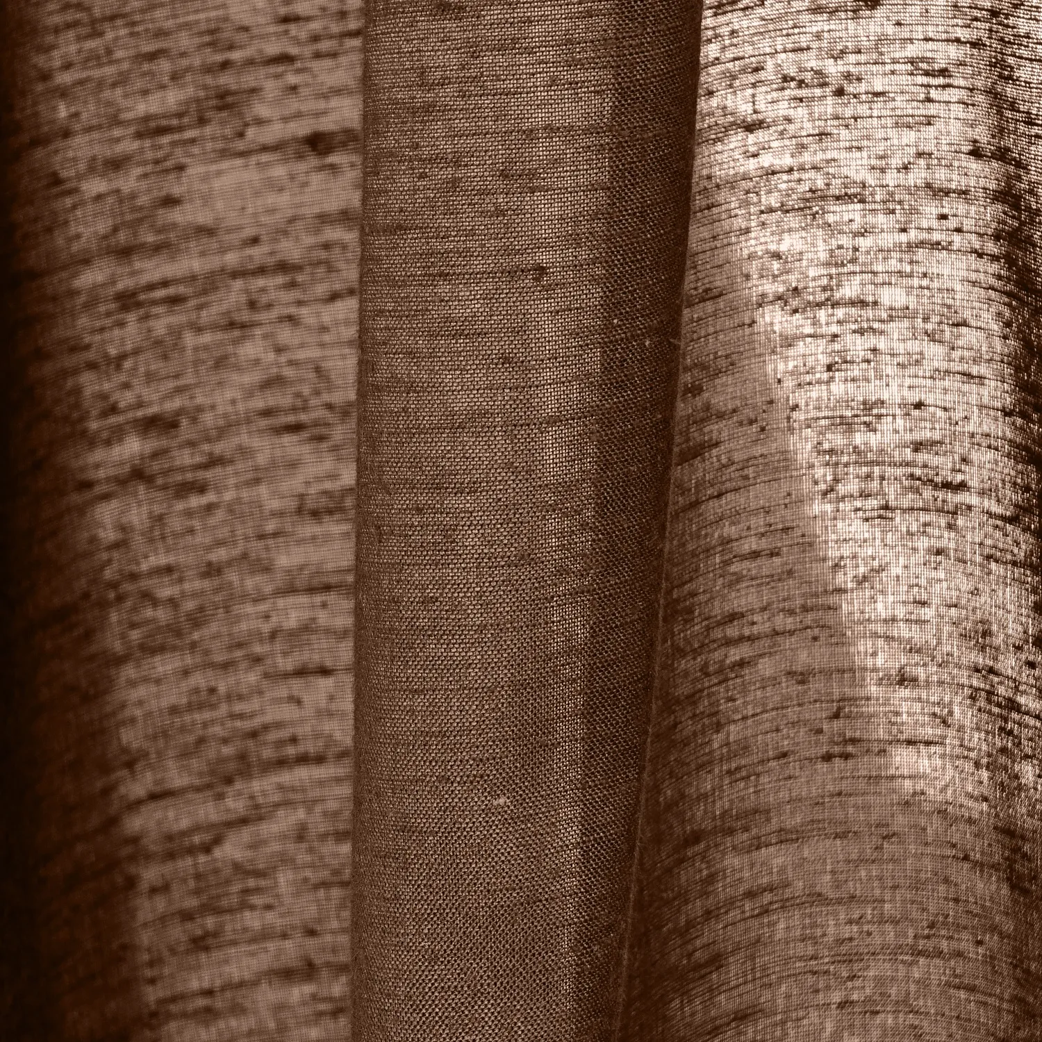 Cortinas Pack de 2 - Cortina mistura de linho Lumira (marrom escuro)