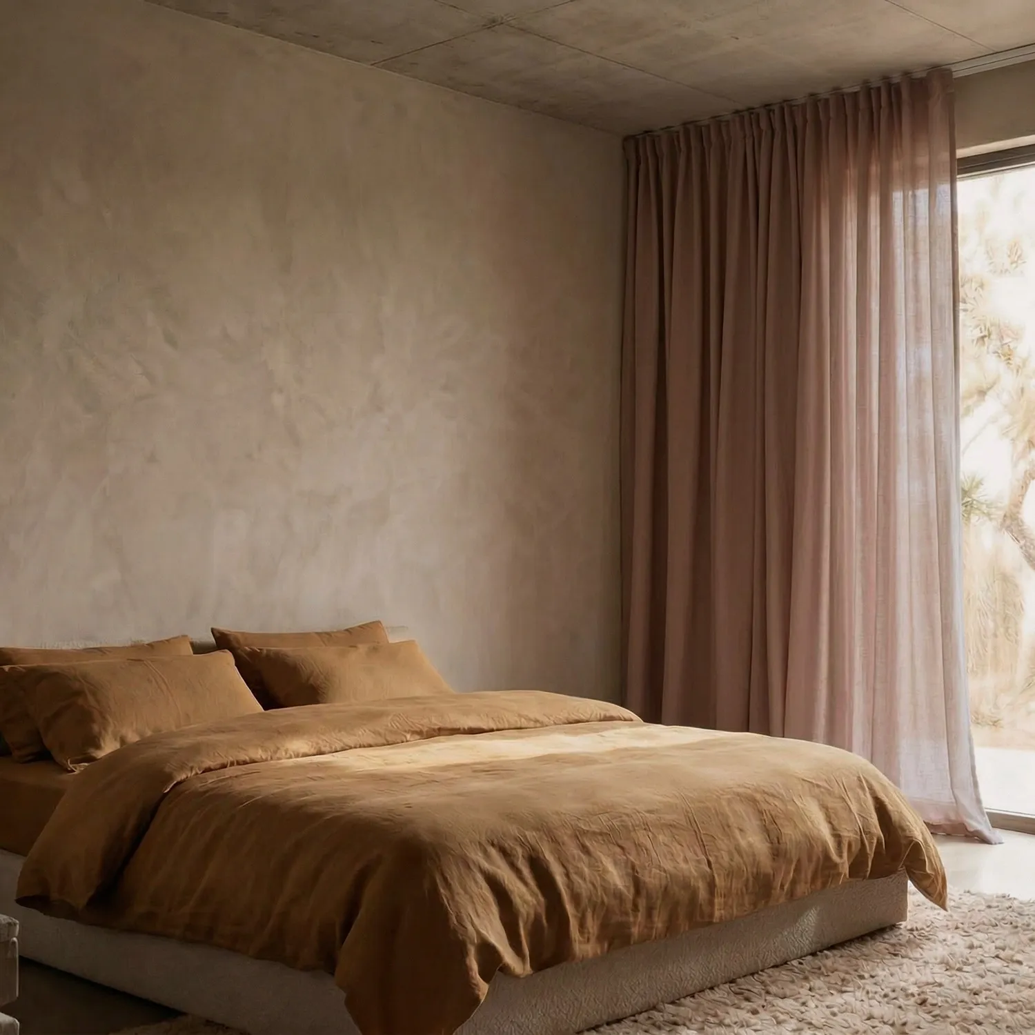 Cortinas Pack de 2 - Cortina mistura de linho Lumira (marrom escuro)