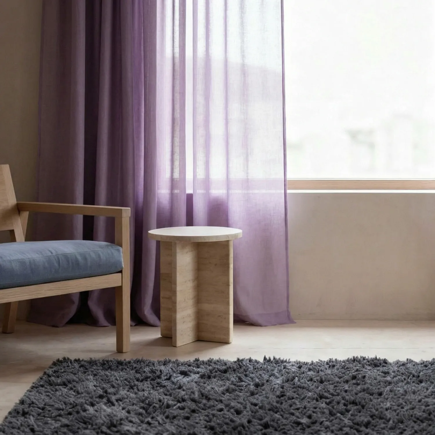 Cortinas Pack de 2 - Cortina mistura de linho Lumira (roxo)