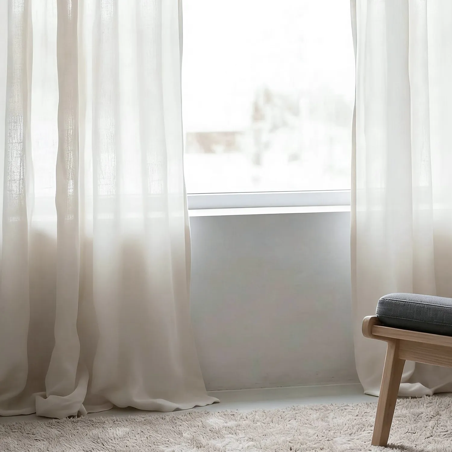 Cortinas Pack de 2 - Cortina mistura de linho Lumira (branco)