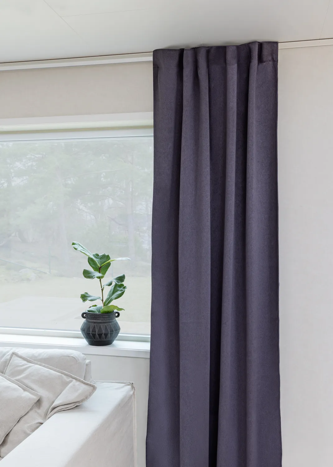 Cortinas - Cortina blackout Flora (cinza escuro)