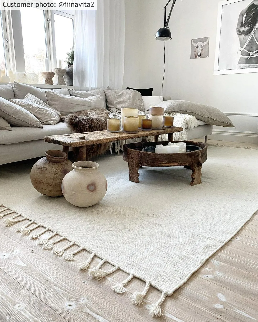 Tapete de lã - Malana (branco)