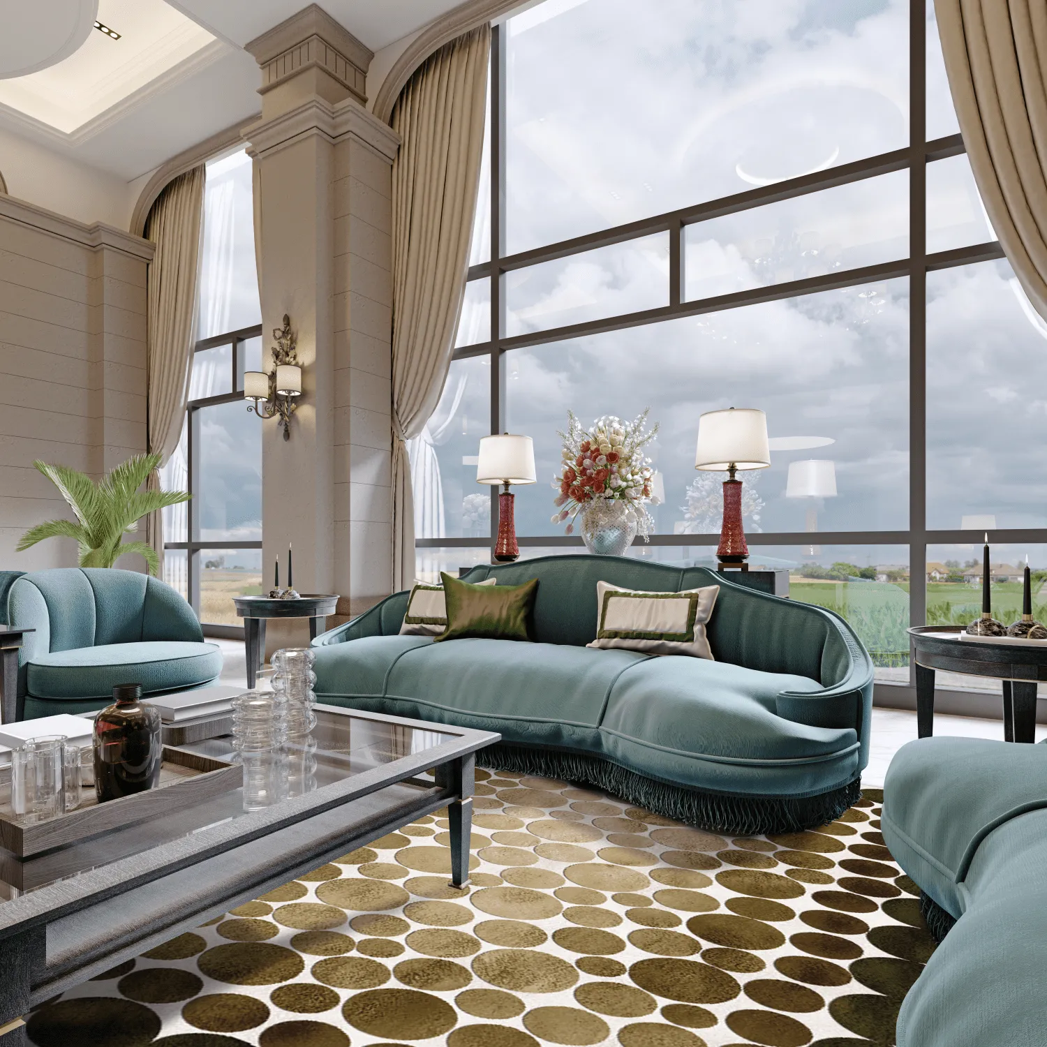 Tapete Wilton - Marineo (marrom/verde)