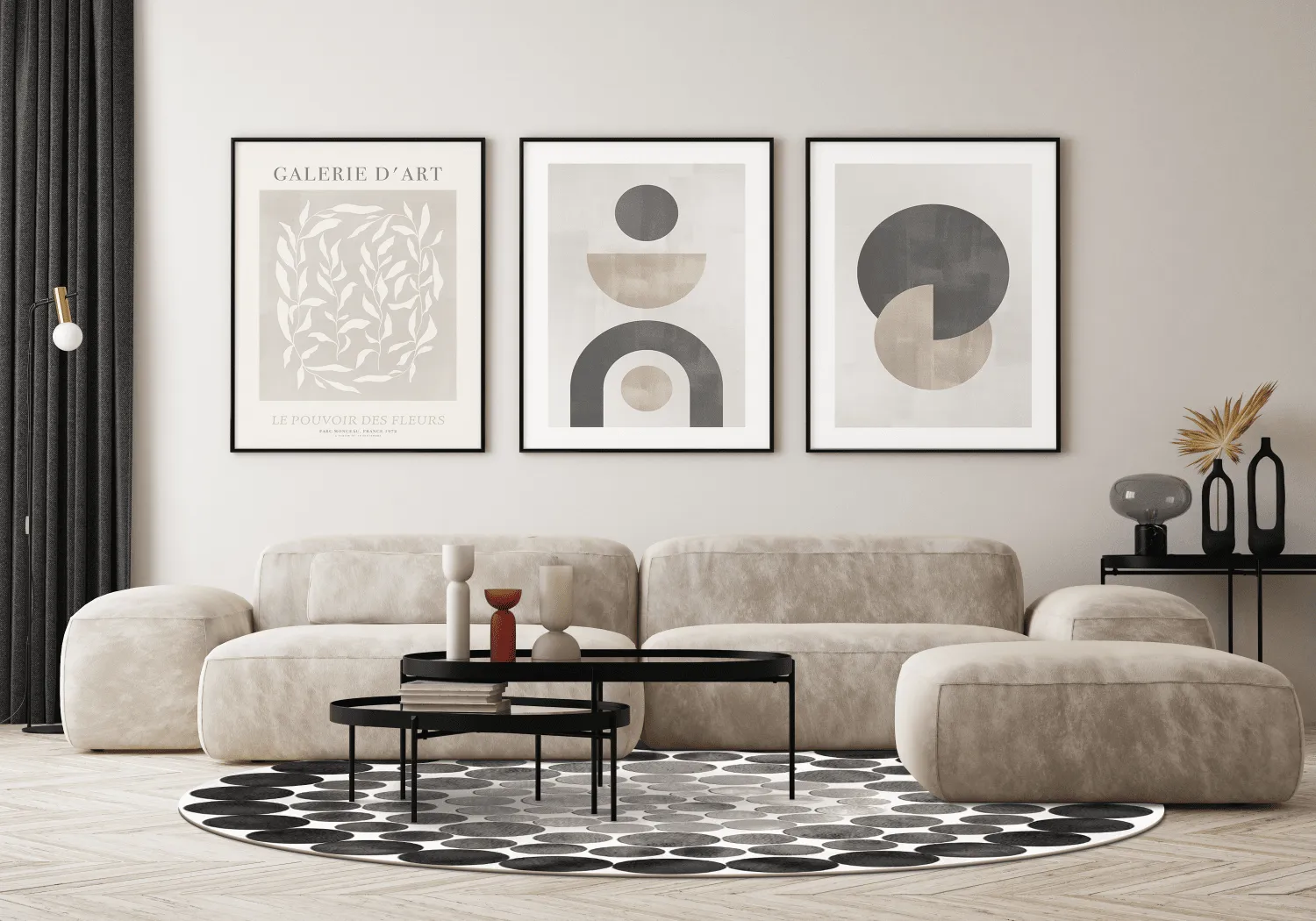 Tapete redondo - Marineo (cinza)