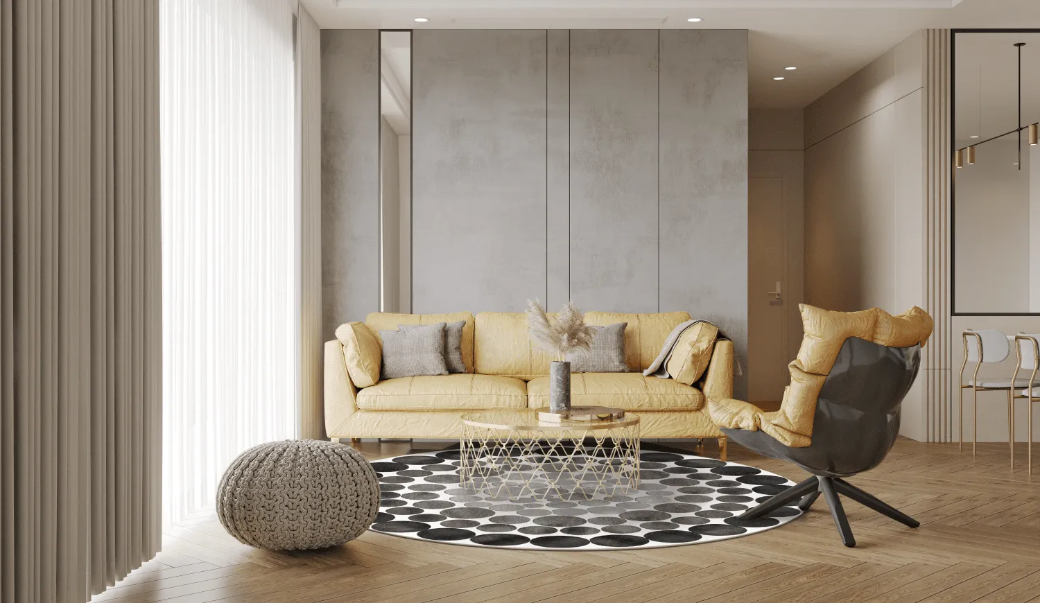 Tapete redondo - Marineo (cinza)