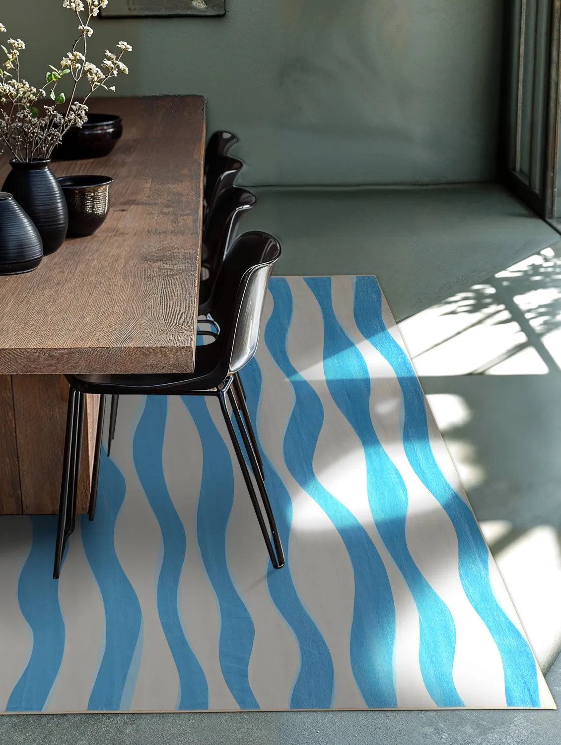 Tapete Wilton - Marsala (azul/branco)