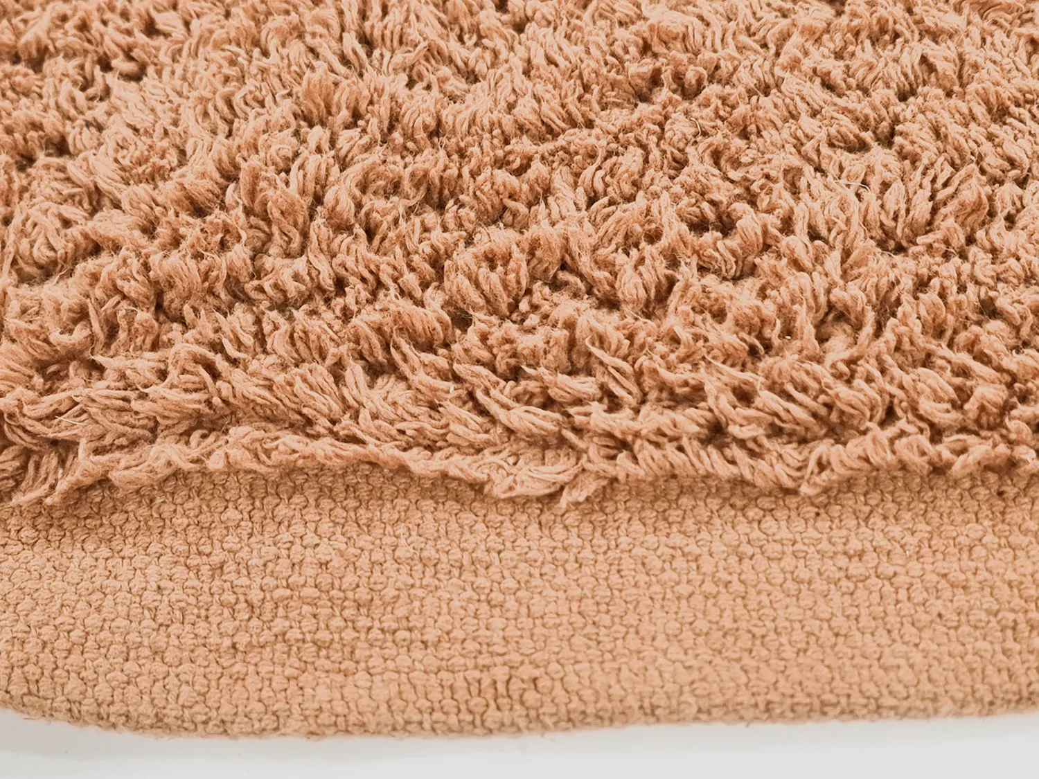 Tapete redondo - Alexa Natural Cotton Shaggy (terracota)