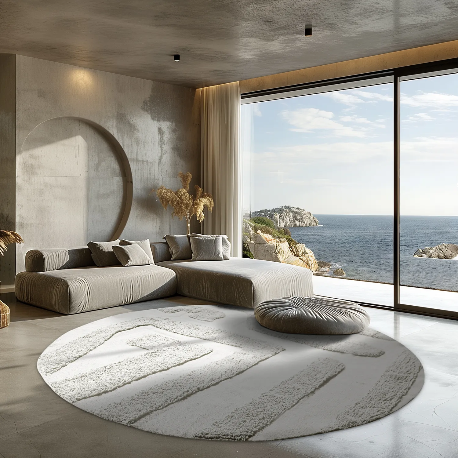 Tapete redondo - Alexa Natural Cotton Shaggy (offwhite)