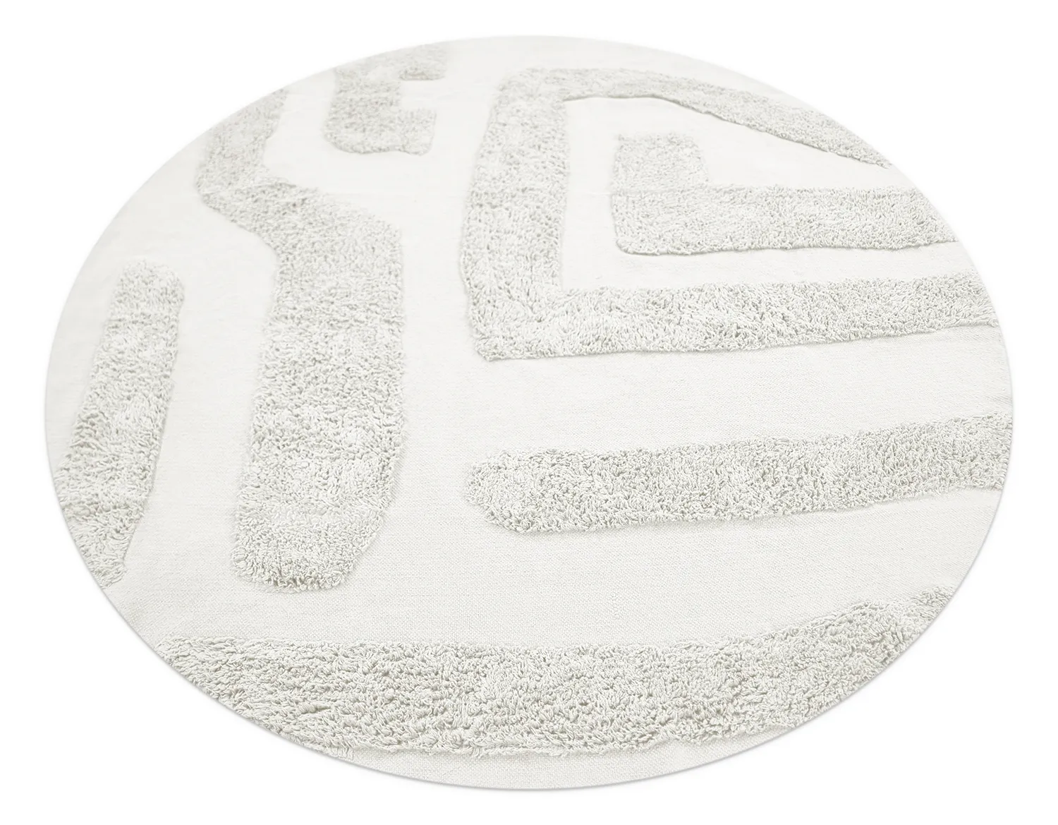 Tapete redondo - Alexa Natural Cotton Shaggy (offwhite)