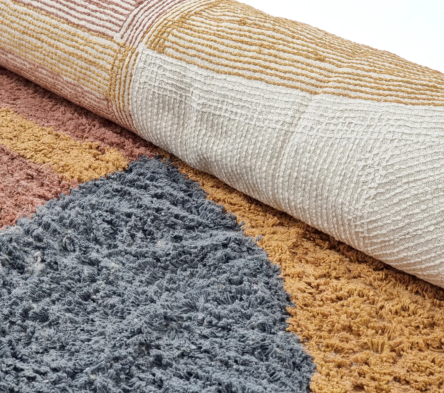 Tapete redondo - Alpe Natural Cotton Shaggy (multi)