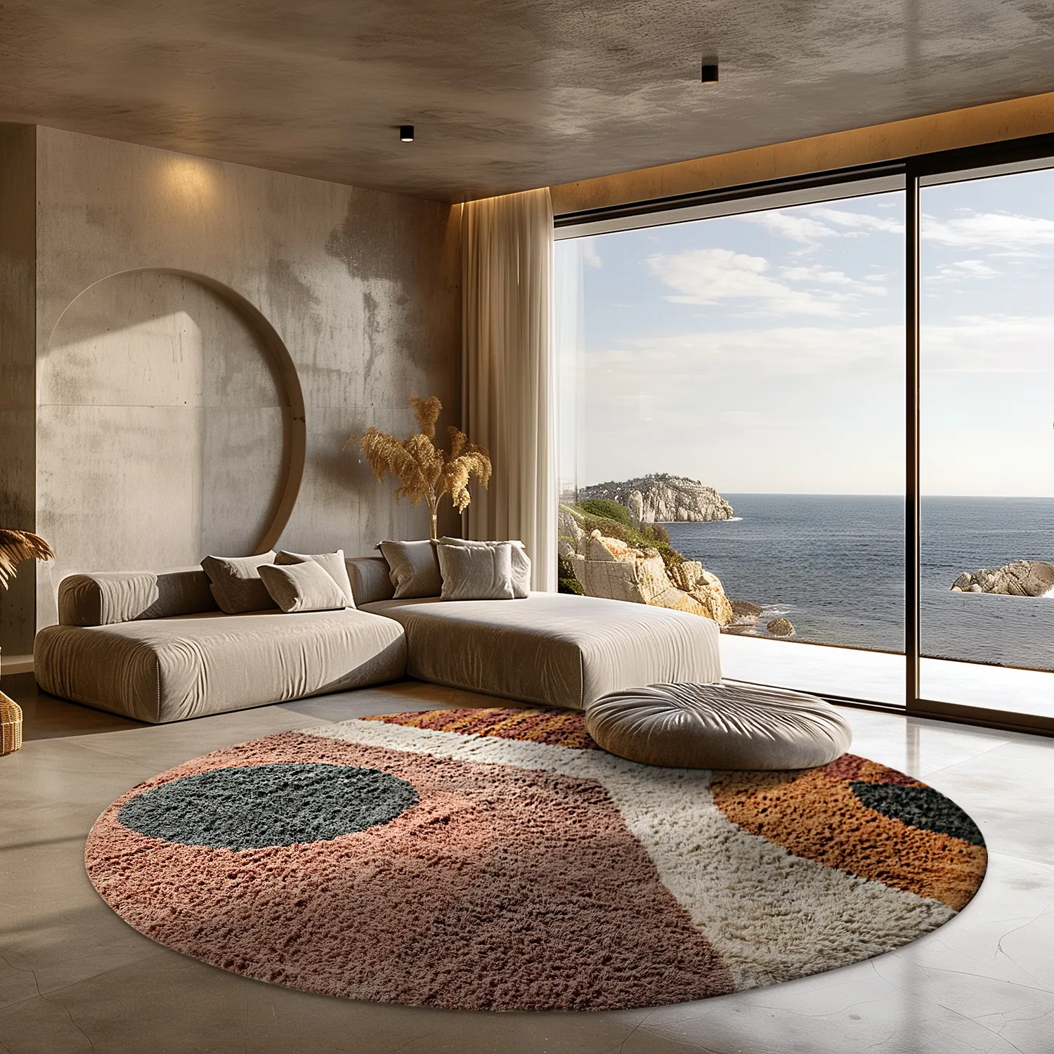 Tapete redondo - Alpe Natural Cotton Shaggy (multi)