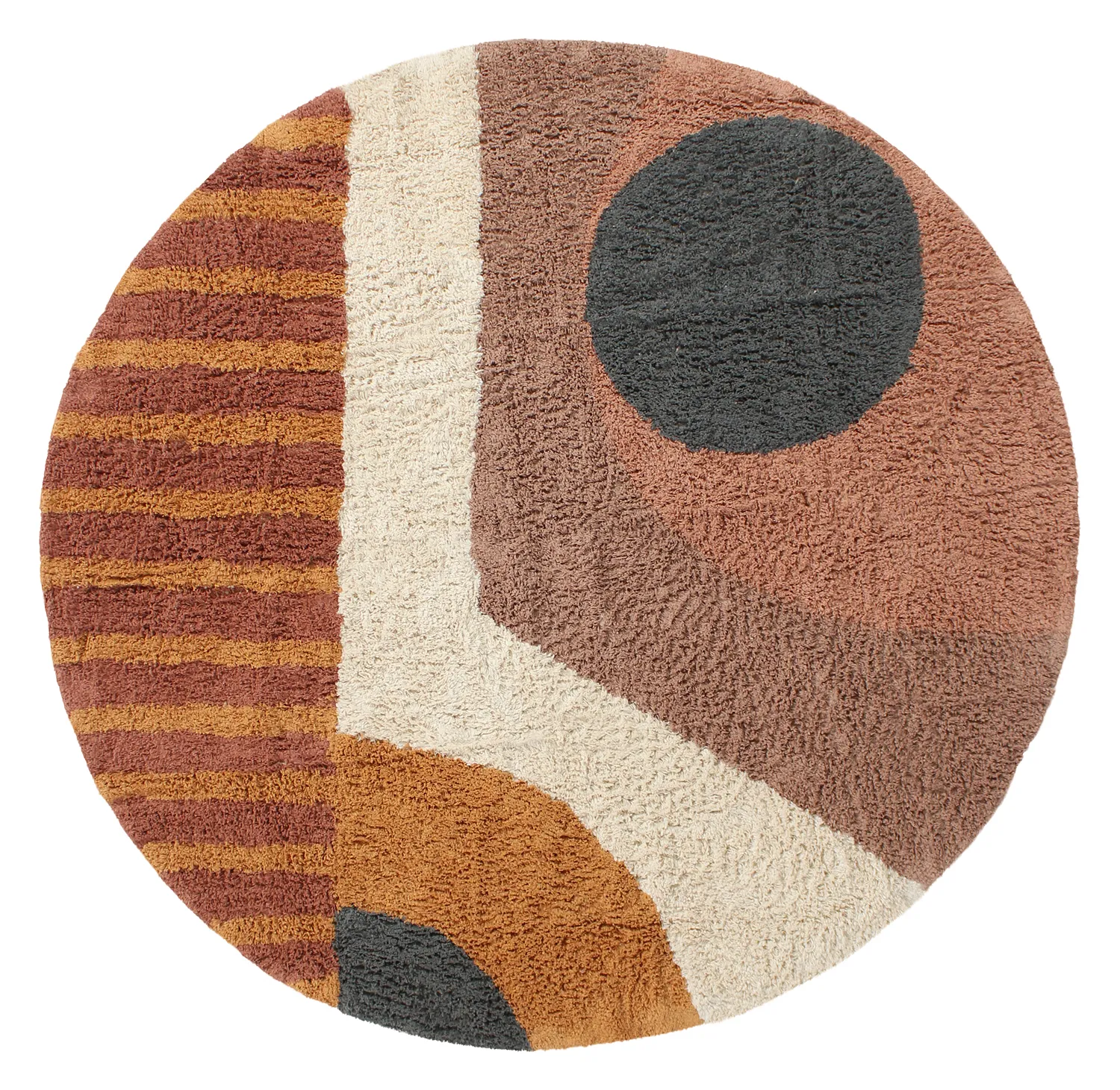 Tapete redondo - Alpe Natural Cotton Shaggy (multi)