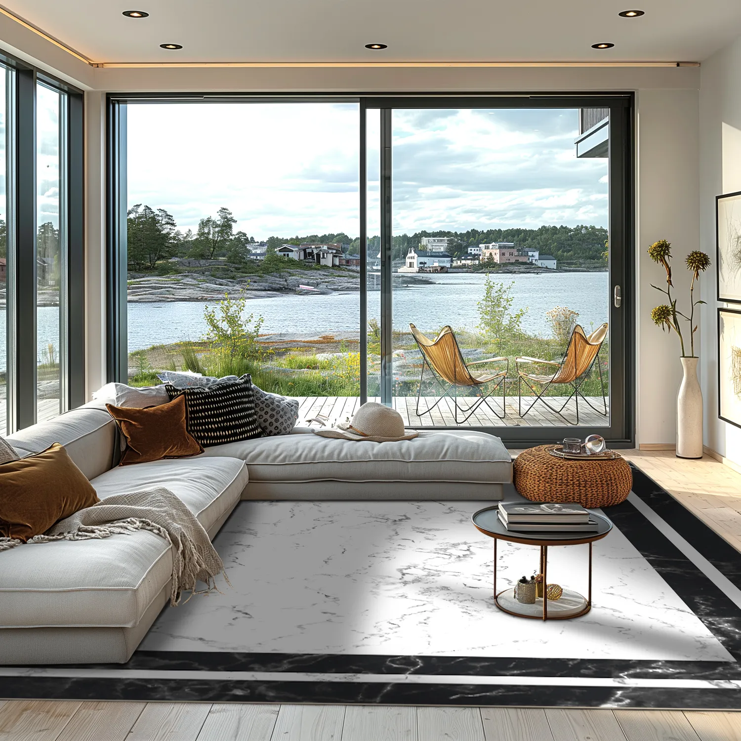 Tapete Wilton - Amaliada (preto/branco)