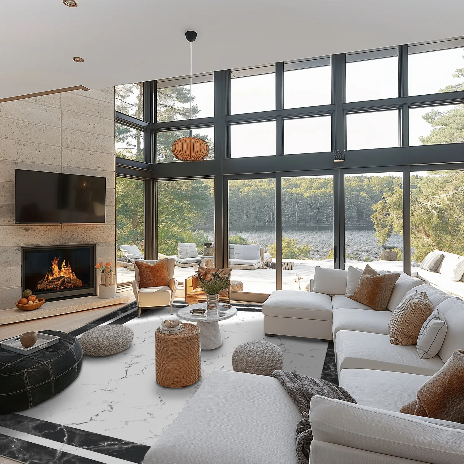 Tapete Wilton - Amaliada (preto/branco)