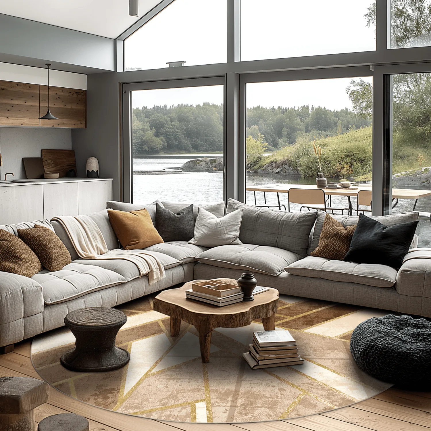 Tapete redondo - Amasra (bege)