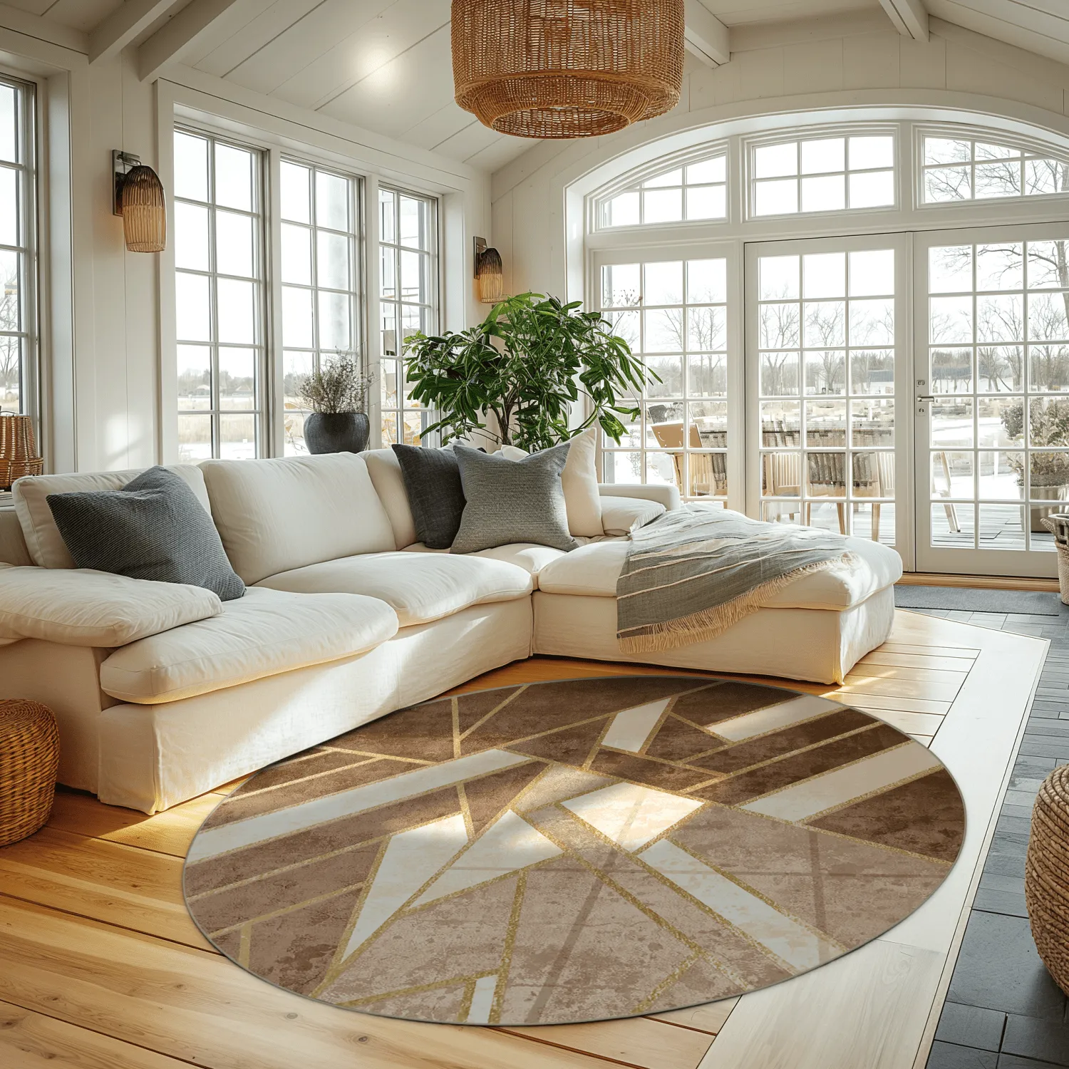 Tapete redondo - Amasra (bege)