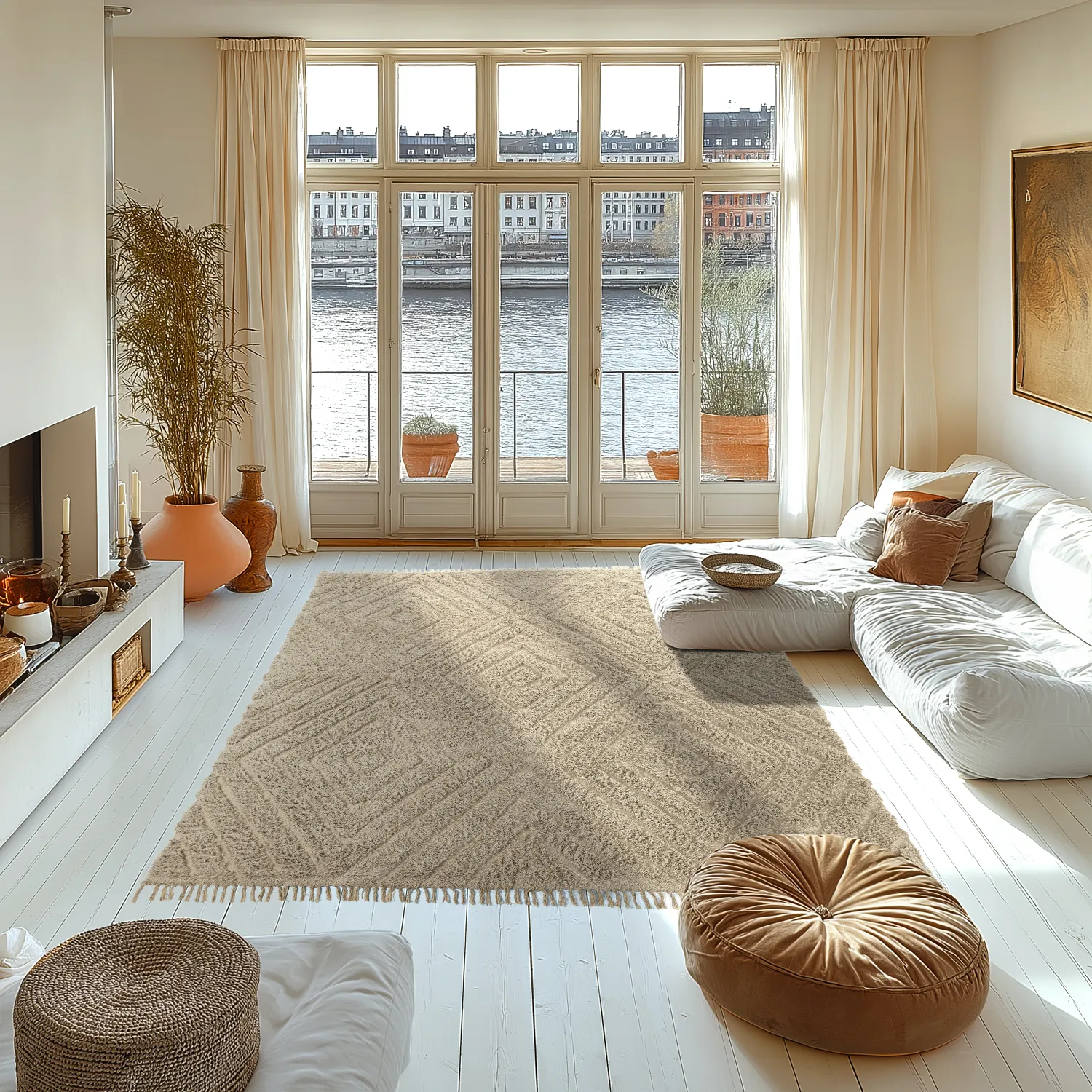 Tapetes felpudos - Amberley Natural Cotton Shaggy (bež)