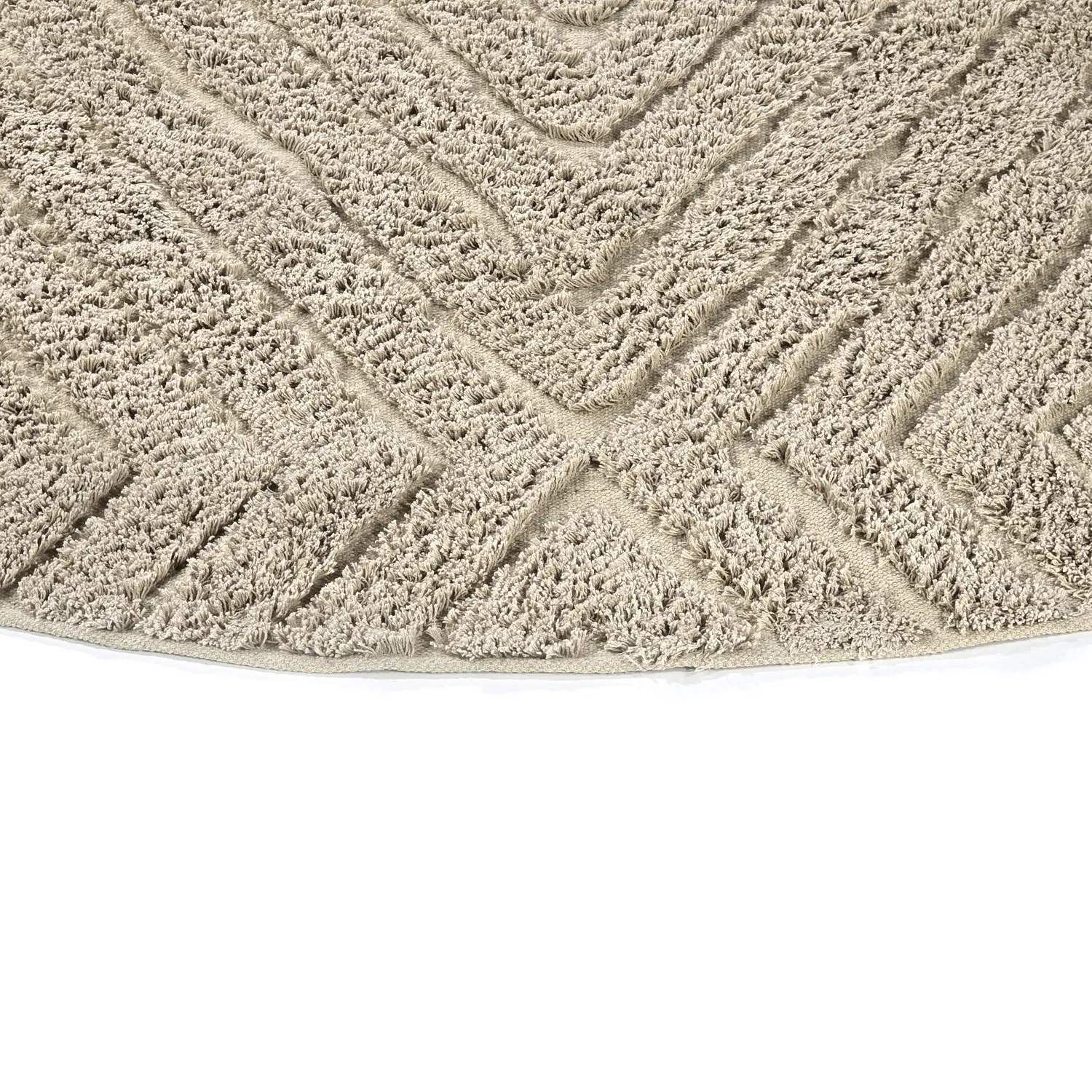 Tapete redondo - Amberley Natural Cotton Shaggy (bež)