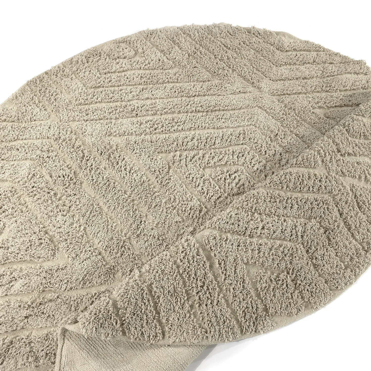 Tapete redondo - Amberley Natural Cotton Shaggy (bež)