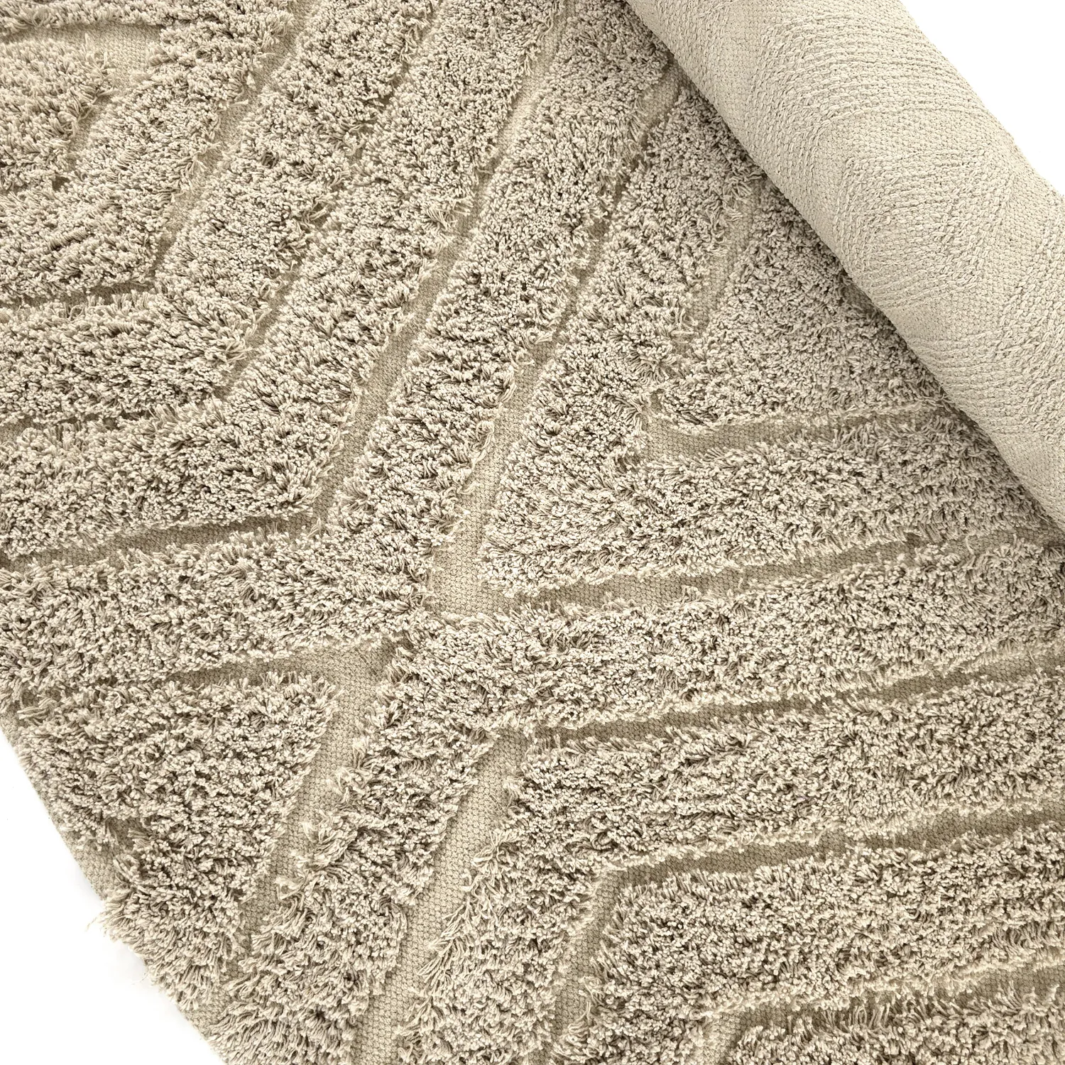 Tapete redondo - Amberley Natural Cotton Shaggy (bež)