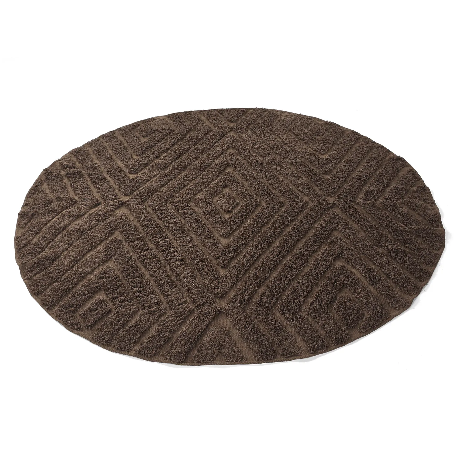 Tapete redondo - Amberley Natural Cotton Shaggy (rjava)