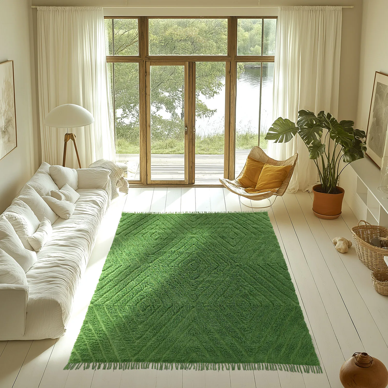 Tapetes felpudos - Amberley Natural Cotton Shaggy (zelena)