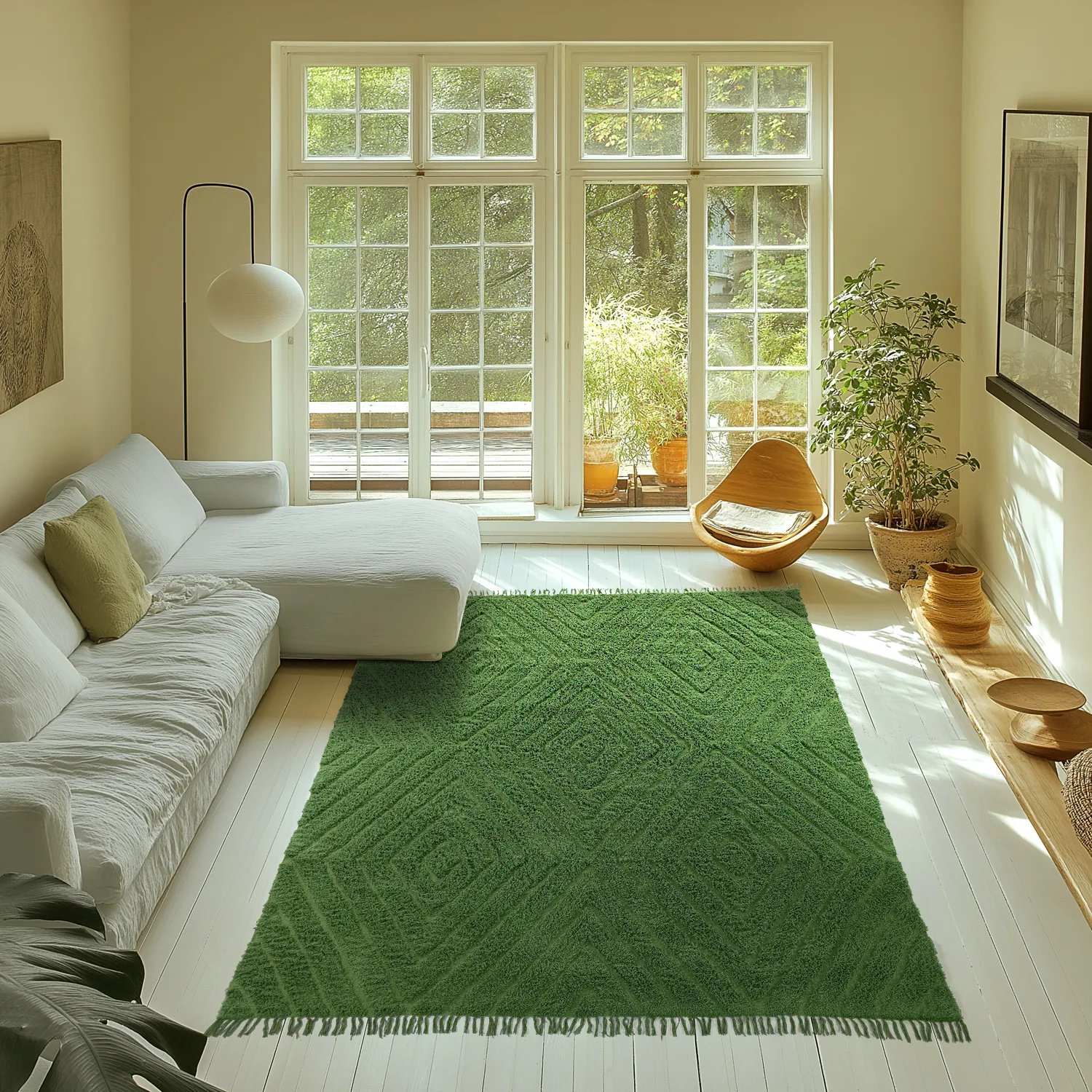 Tapetes felpudos - Amberley Natural Cotton Shaggy (zelena)