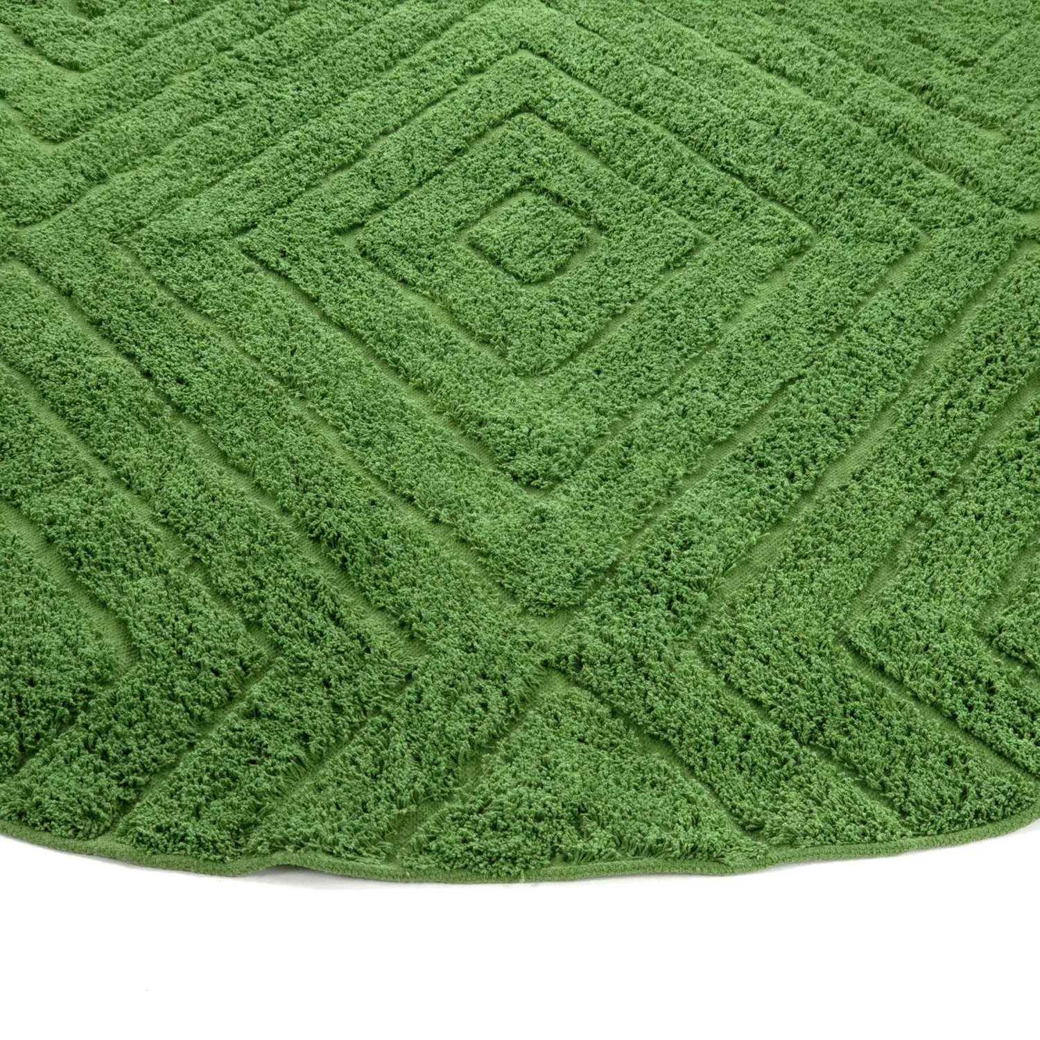 Tapete redondo - Amberley Natural Cotton Shaggy (zelena)