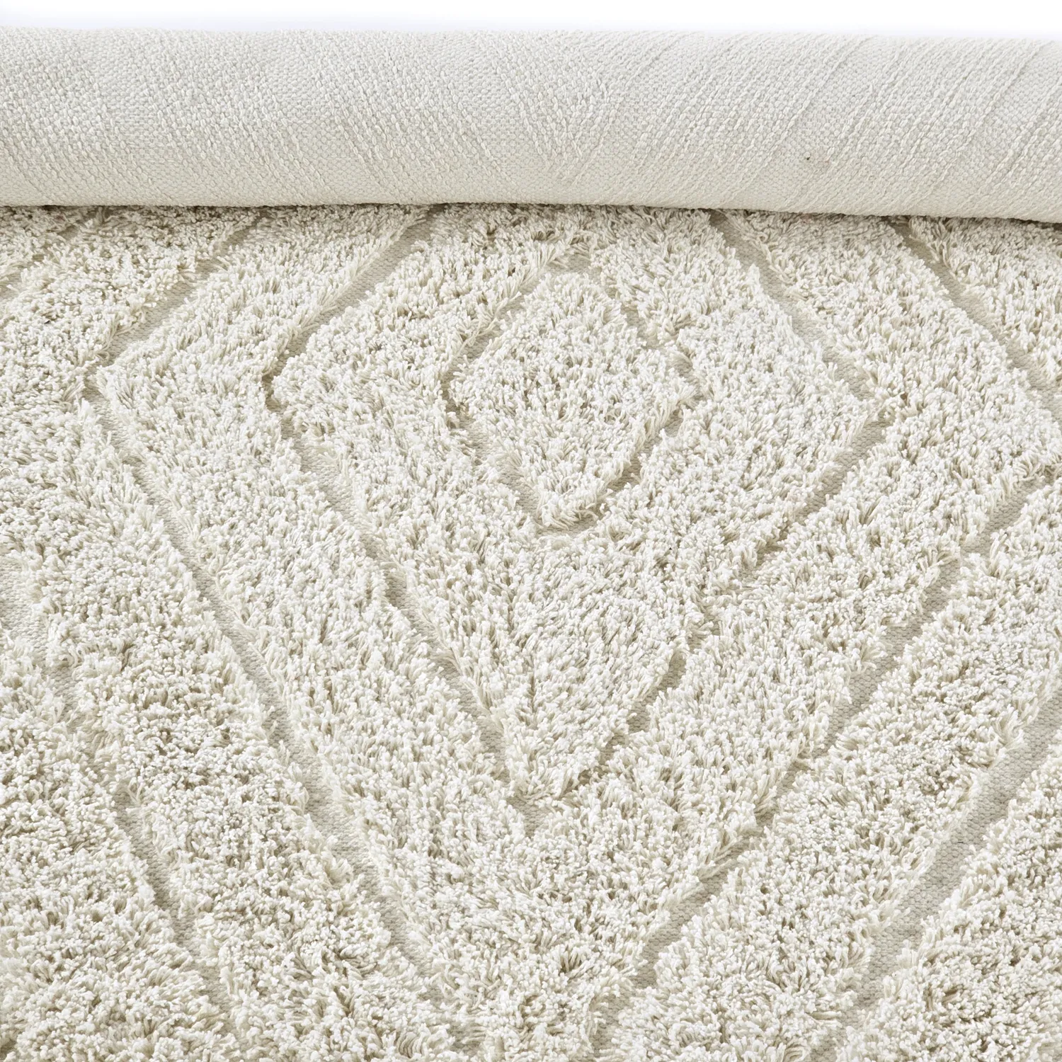 Tapetes felpudos - Amberley Natural Cotton Shaggy (umazano bela)