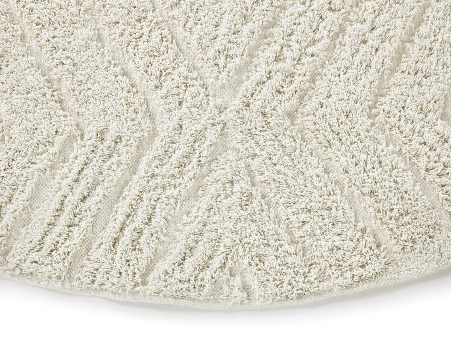 Tapete redondo - Amberley Natural Cotton Shaggy (umazano bela)