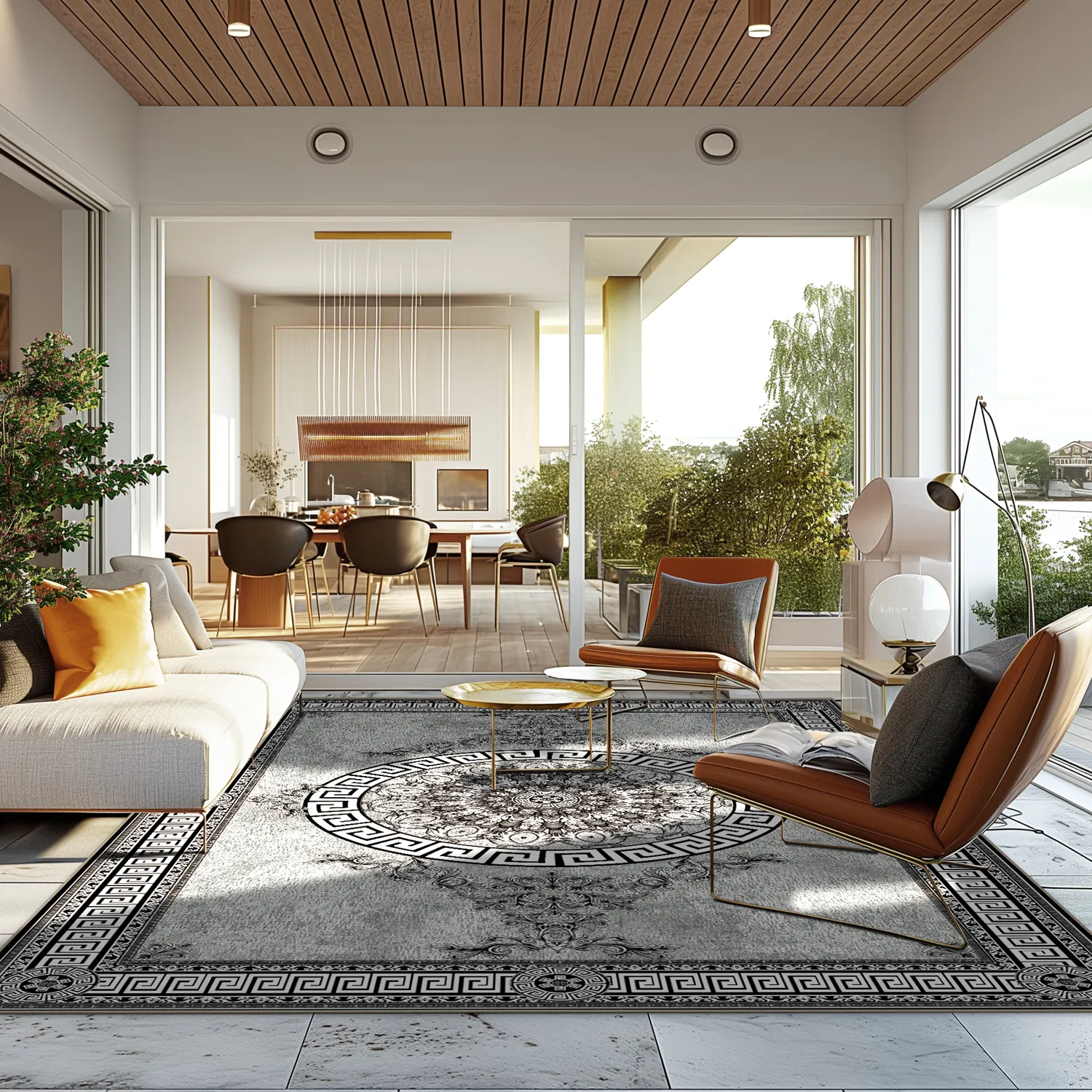 Tapete Wilton - Amer (preto/branco)